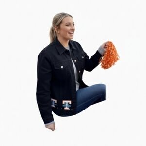 Las Olas Women's Medium/Large Black Denim Jacket with Lady Vols Embroidery